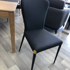 Chaise Francine bi matière noire/jaune