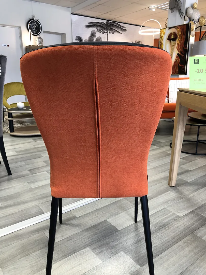 Chaise Francine bi matière noire/orange – Image 2