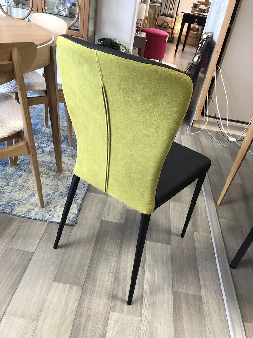 Chaise Francine bi matière noire/verte – Image 3