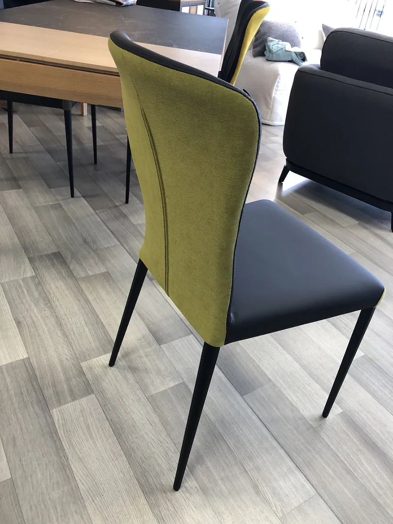 Chaise Francine bi matière noire/verte – Image 4