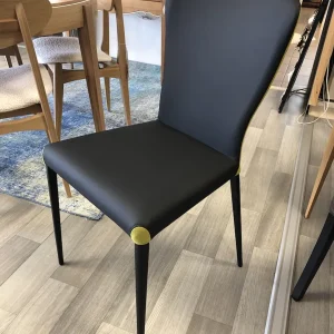 Chaise Francine bi matière noire/verte