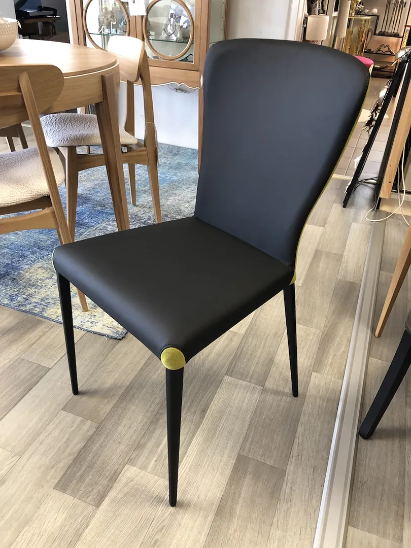 Chaise Francine bi matière noire/verte