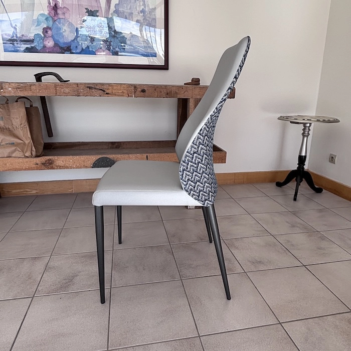 Chaise Mathilde grise bleue – Image 2