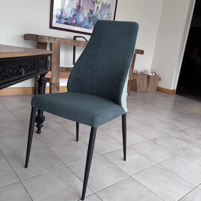 Chaise Mathilde vert-bleu