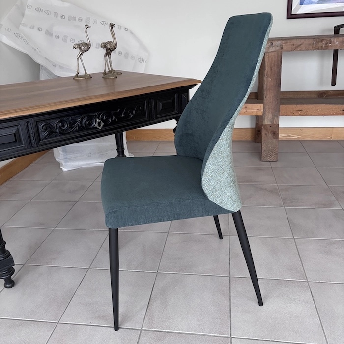 Chaise Mathilde vert-bleu