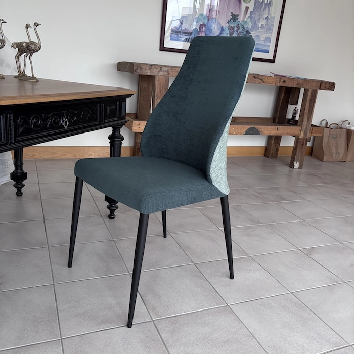 Chaise Mathilde vert-bleu