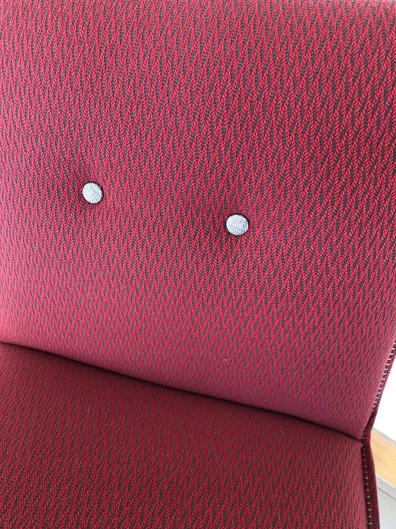 Chaise Soda tissu losanges rouge & gris – Image 2