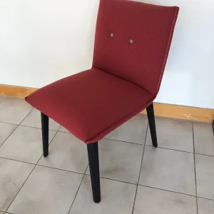 Chaise Soda tissu losanges rouge & gris