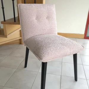 Chaise Soda molleton rose poudré