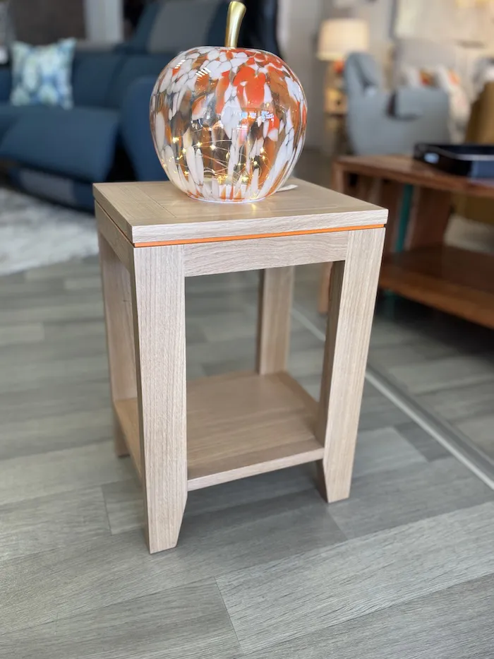 Table de chevet Ellipse liseré orange – Image 11