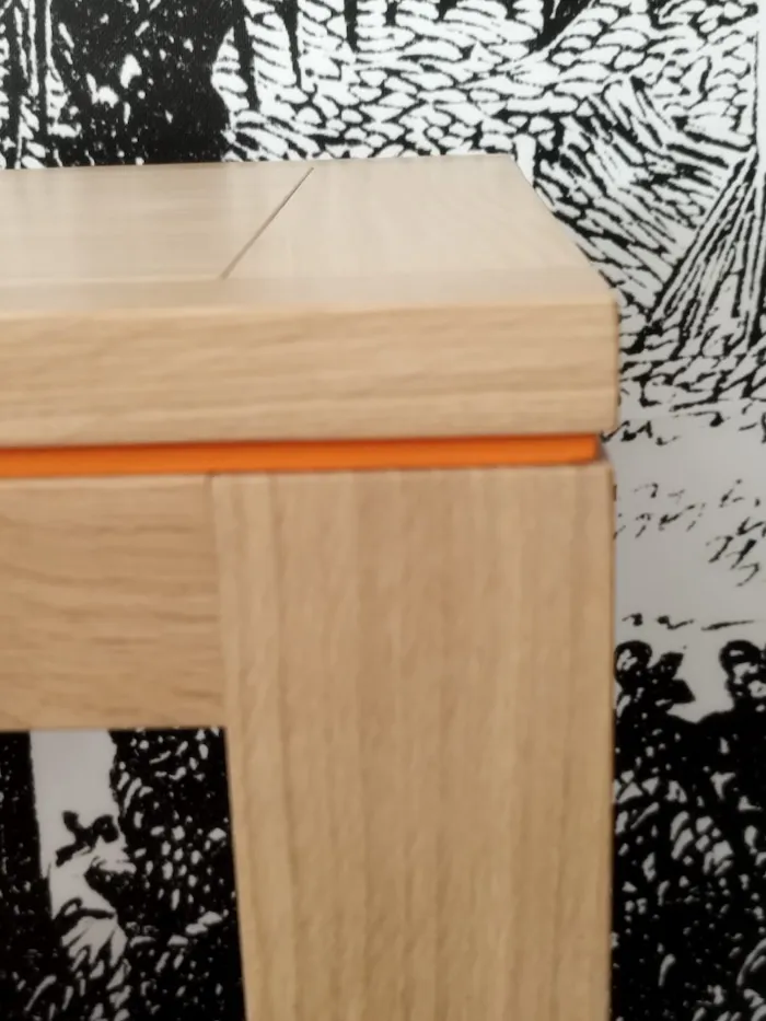 Table de chevet Ellipse liseré orange – Image 8