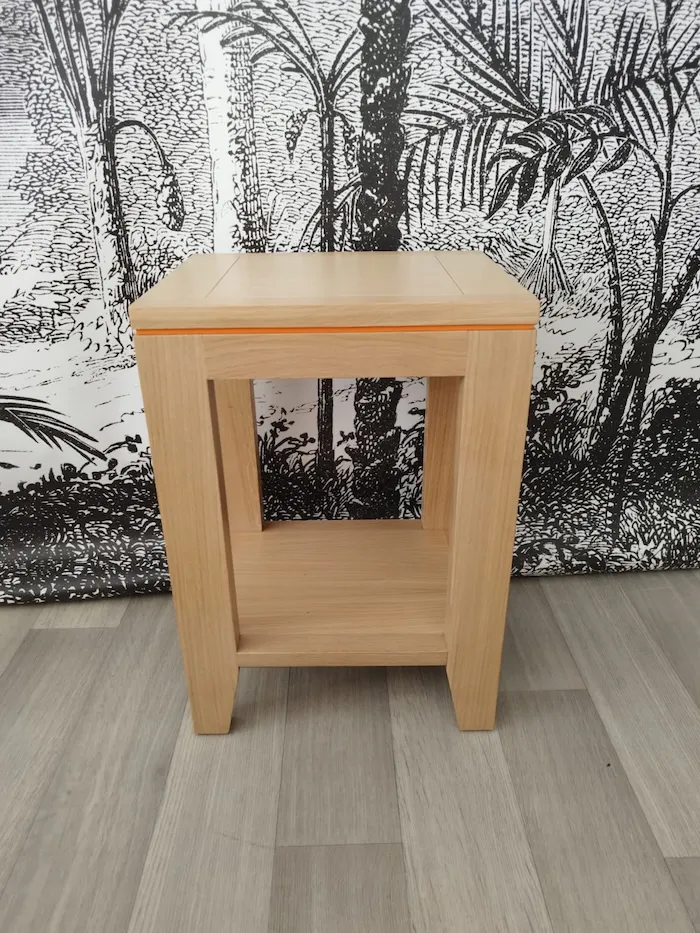 Table de chevet Ellipse liseré orange – Image 6