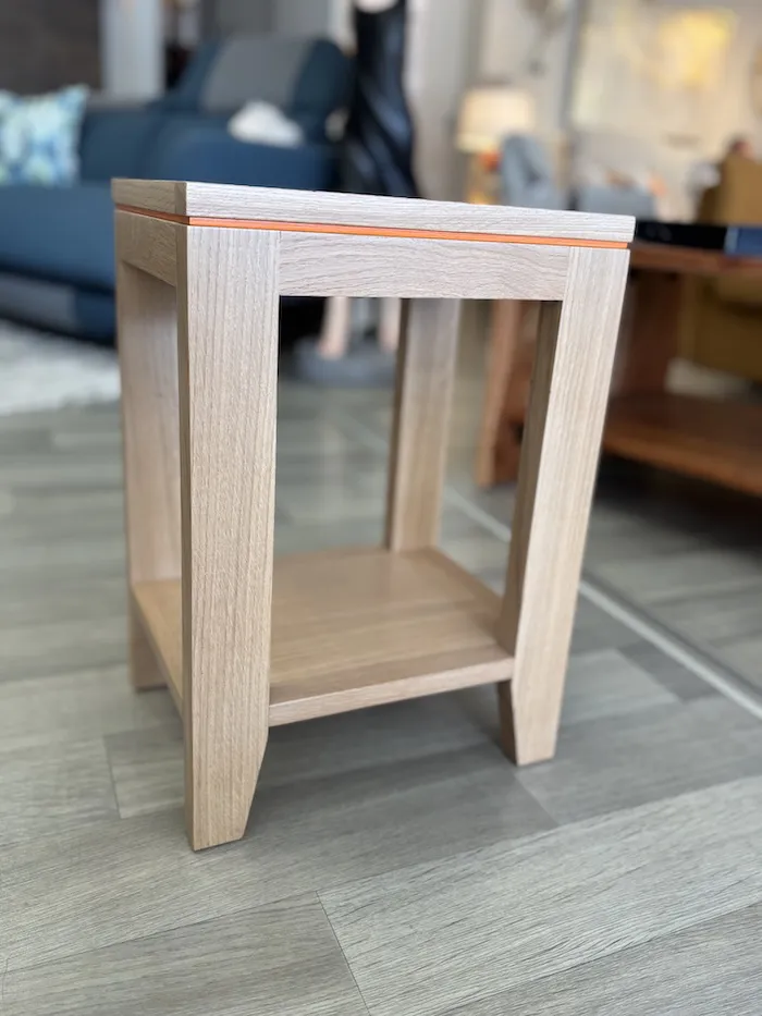 Table de chevet Ellipse liseré orange – Image 5