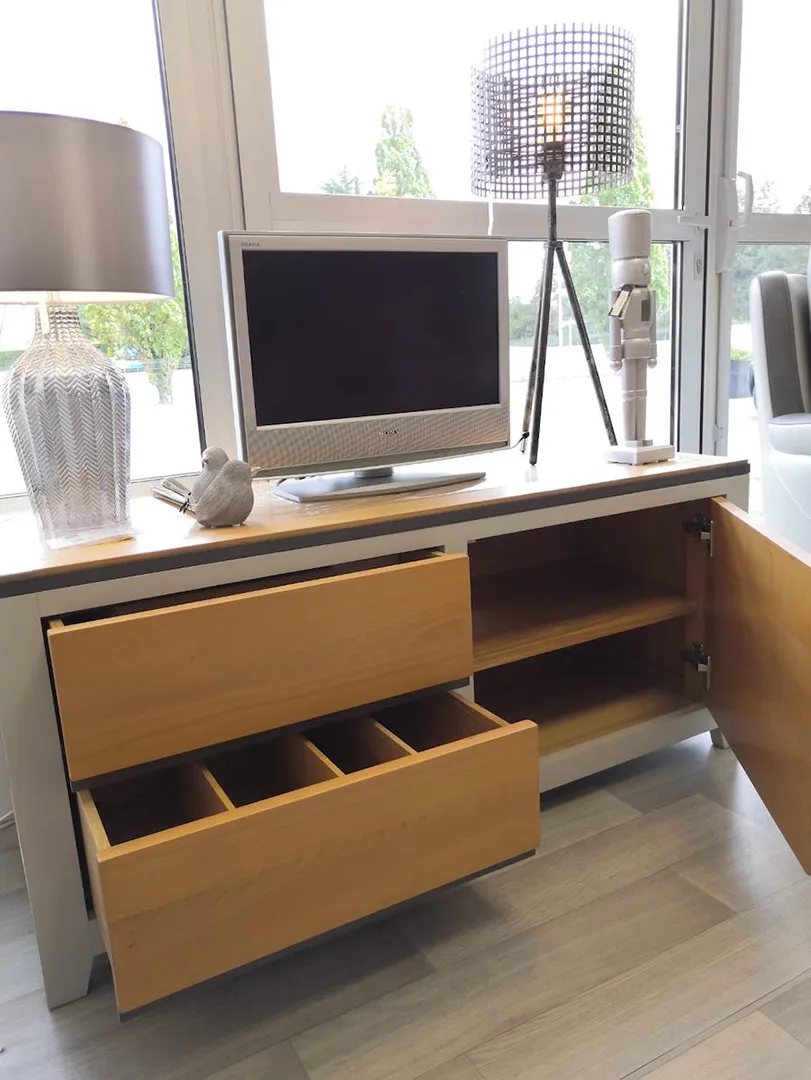 Commode télévision Ellipse 2 tiroirs 1 porte – Image 11