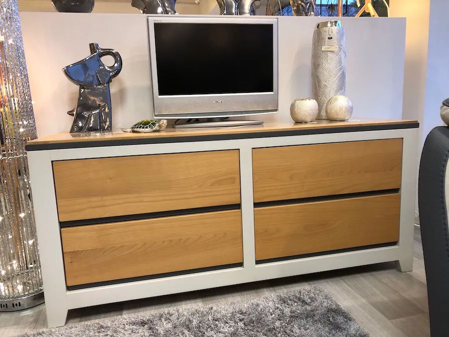 Commode télévision Ellipse 2 tiroirs 1 porte