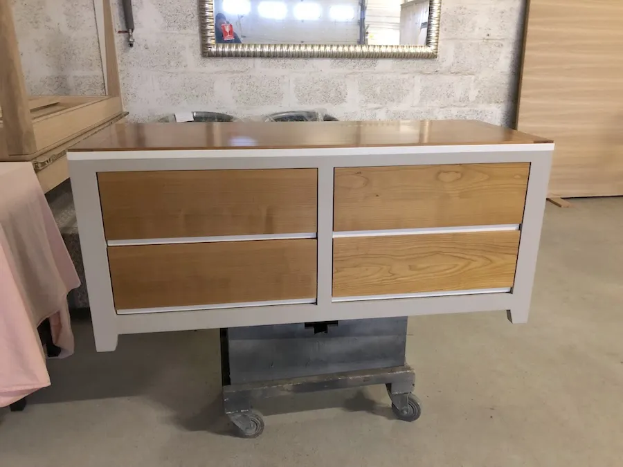 Commode télévision Ellipse 2 tiroirs 1 porte teinte blonde – Image 5