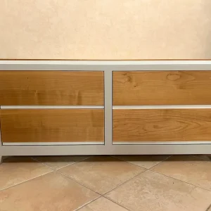 Commode télévision Ellipse 2 tiroirs 1 porte teinte blonde