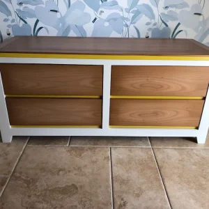 Commode télévision Ellipse 2 tiroirs 1 porte ivoire