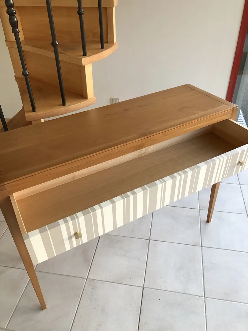 Console Ellipse 1 tiroir décor rayures – Image 5