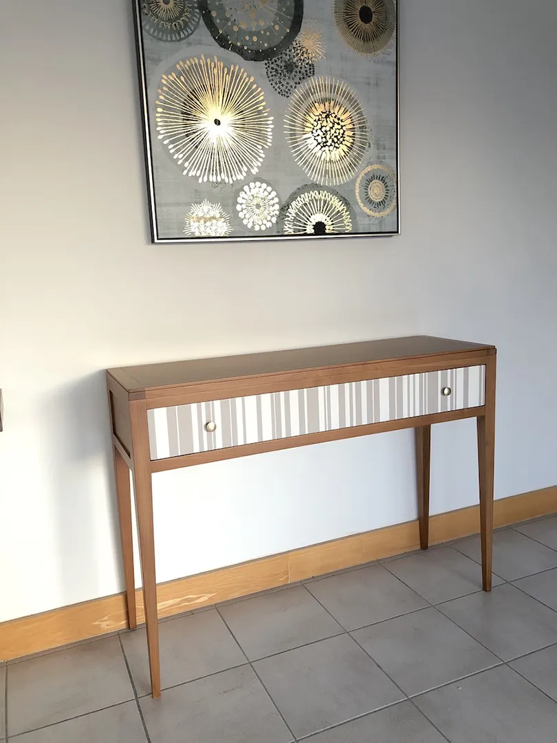 Console Ellipse 1 tiroir décor rayures – Image 4