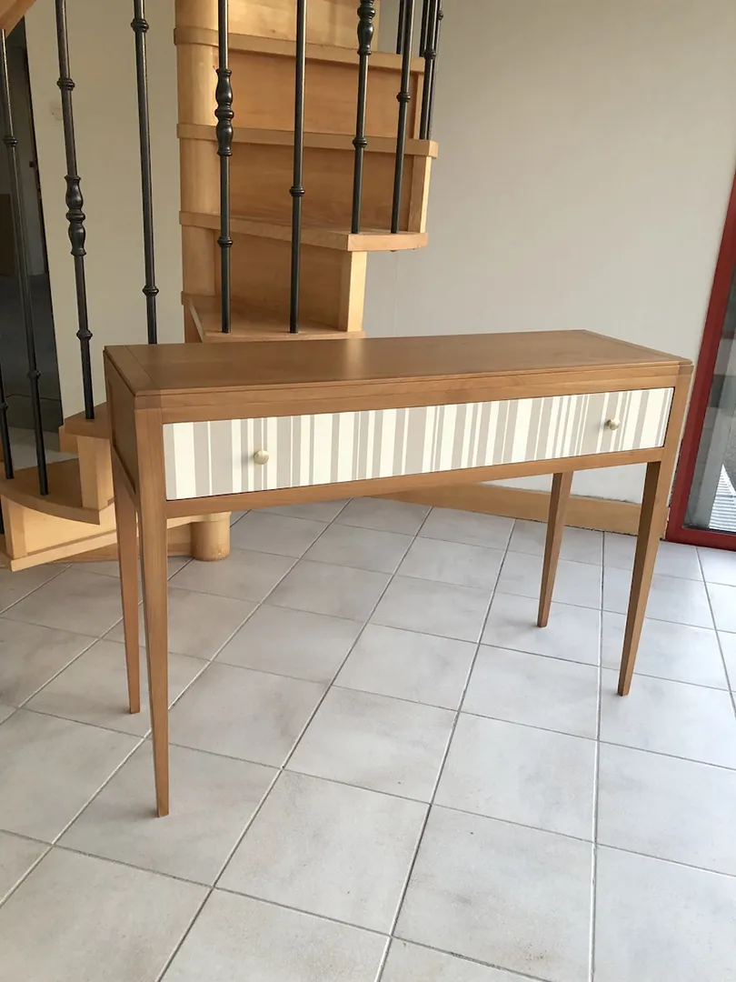 Console Ellipse 1 tiroir décor rayures – Image 2