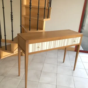 Console Ellipse 1 tiroir décor rayures