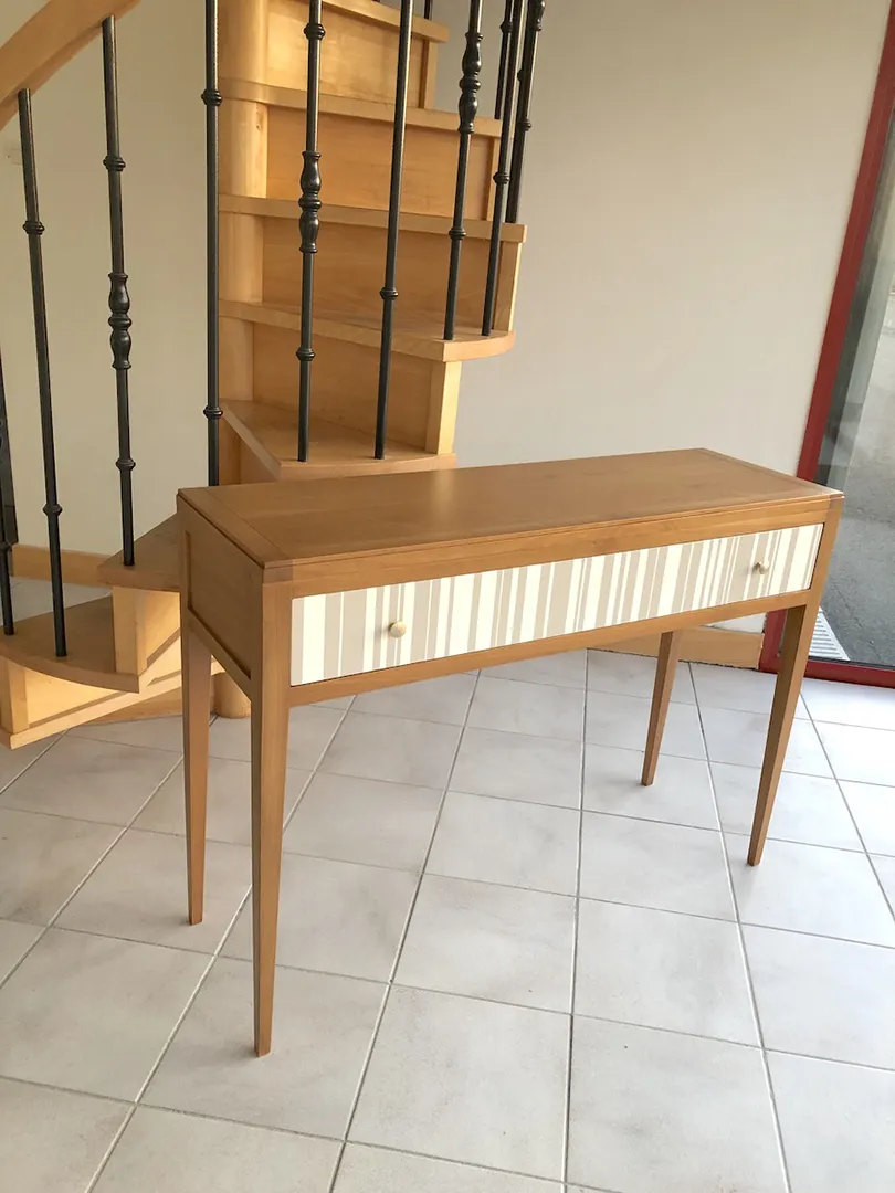 Console Ellipse 1 tiroir décor rayures