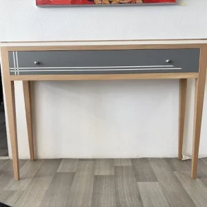 Console Ellipse 1 tiroir céramique chêne