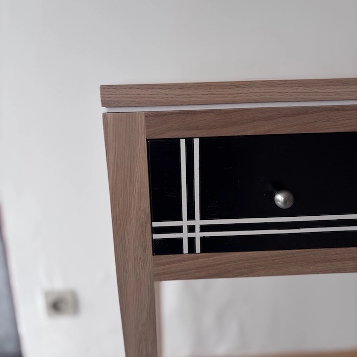 Console Ellipse 1 tiroir chêne noire