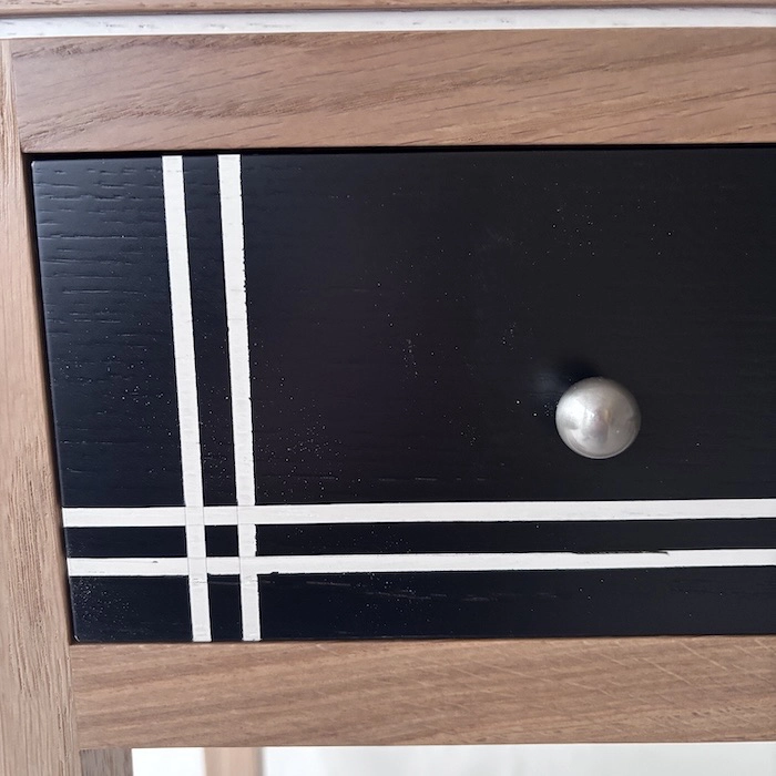 Console Ellipse 1 tiroir chêne noire