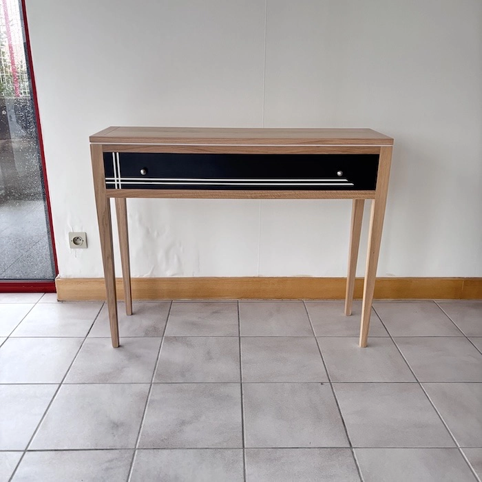 Console Ellipse 1 tiroir chêne noire