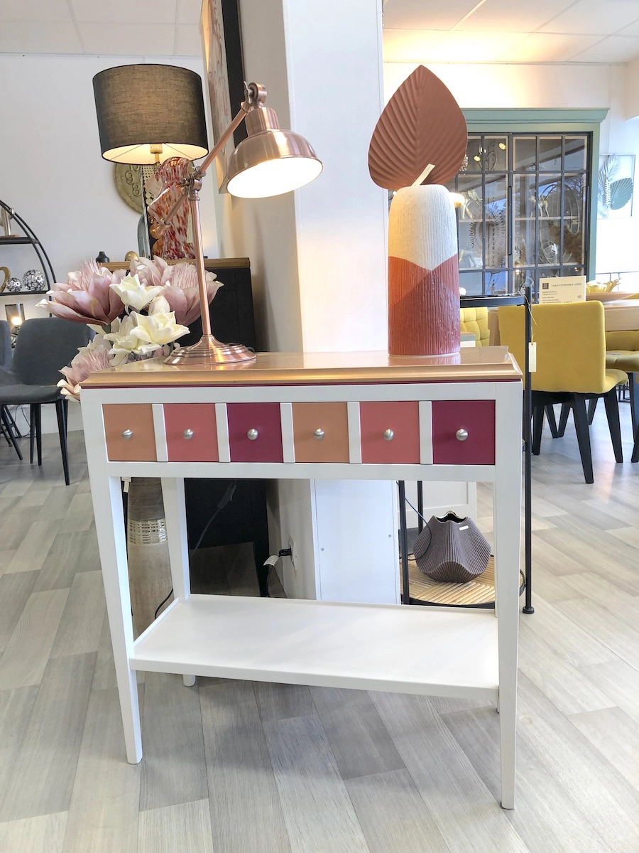 Console entrée merisier