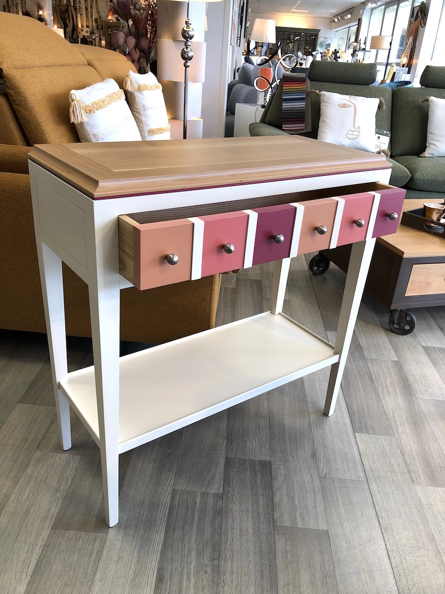 Console entrée merisier