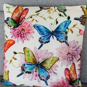 Coussin Papillons bleus