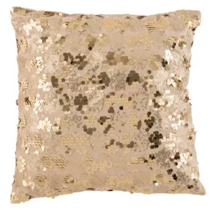 Coussin Sequins beige