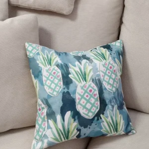Coussin Ananas bleu