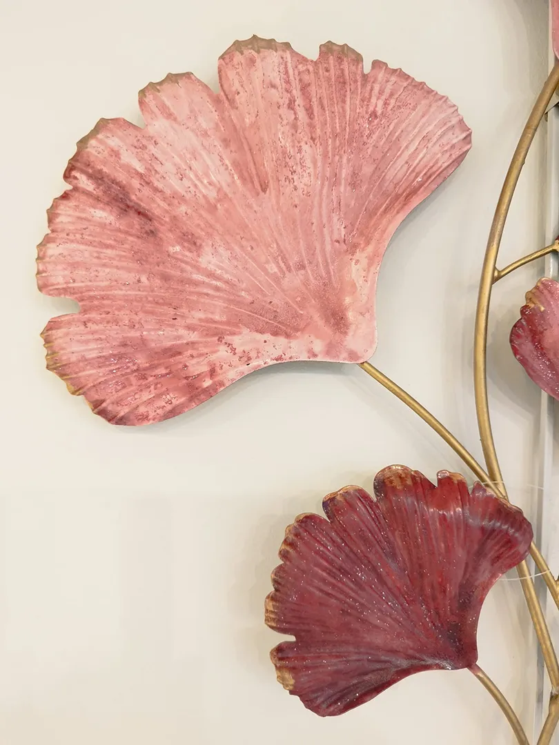 Décoration murale Gingko rouge et or – Image 4