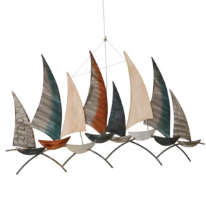 déco murale métal bois bateau