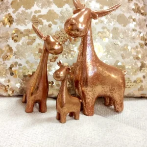 Déco 3 cerfs cuivre