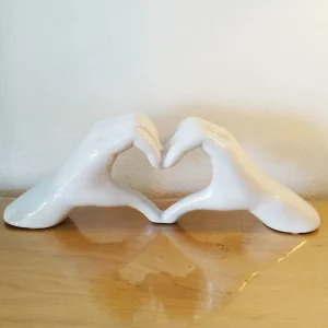 Déco Mains Coeur blanc
