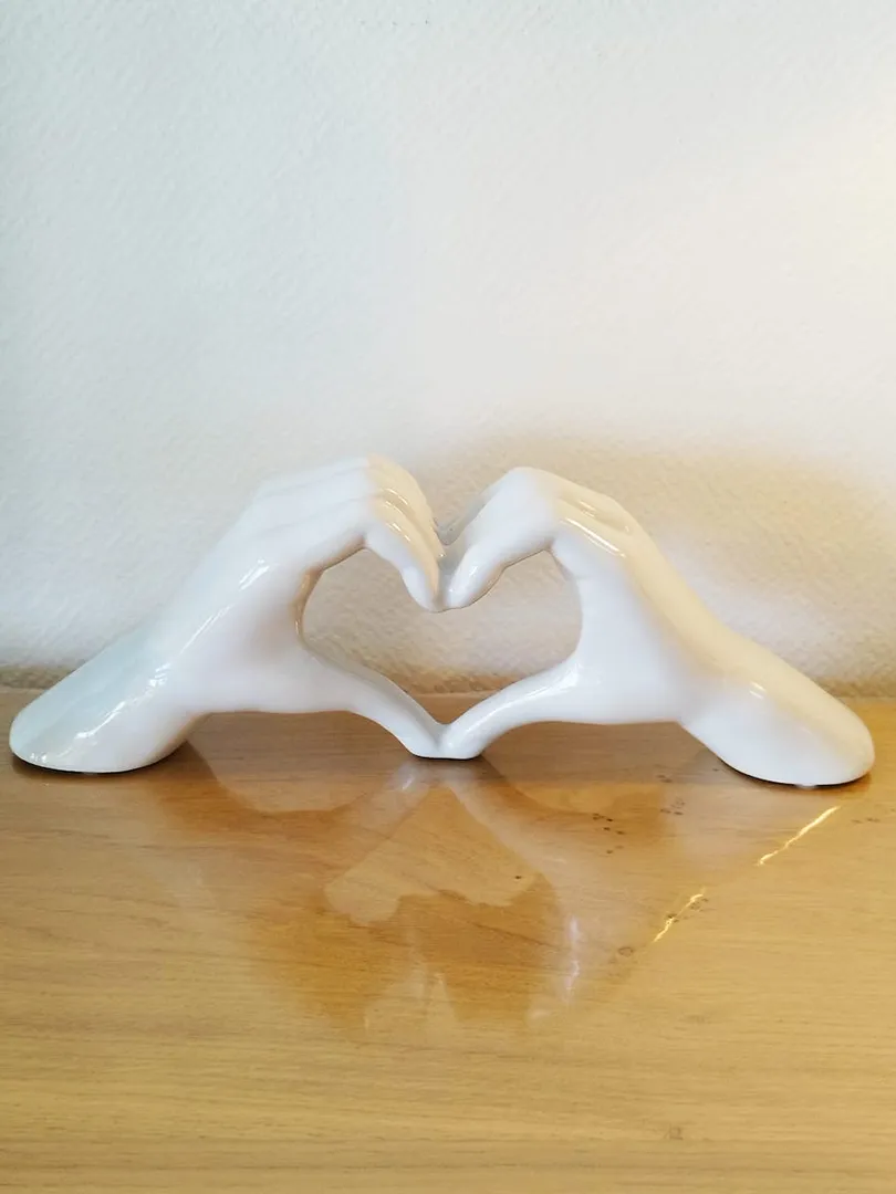 Déco Mains Coeur blanc