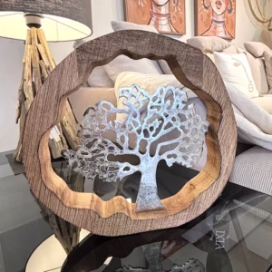 déco arbre bois alu