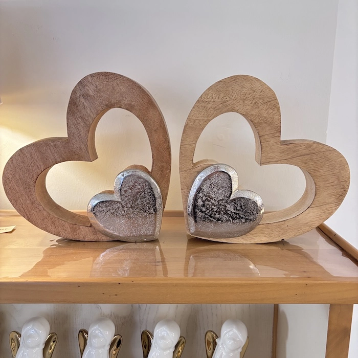 déco coeur bois alu