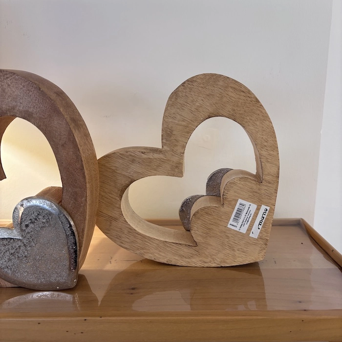 déco coeur bois alu