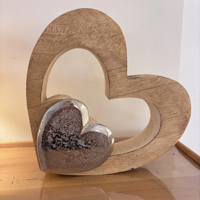 déco coeur bois alu