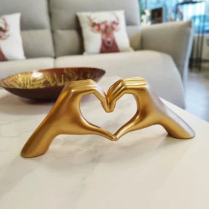 Décoration Mains Coeur dorées