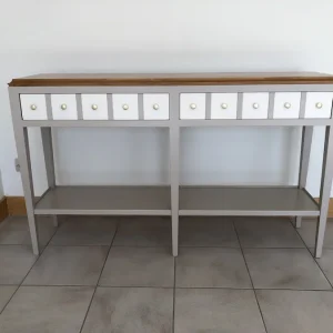 Double console Parisienne grise et ivoire