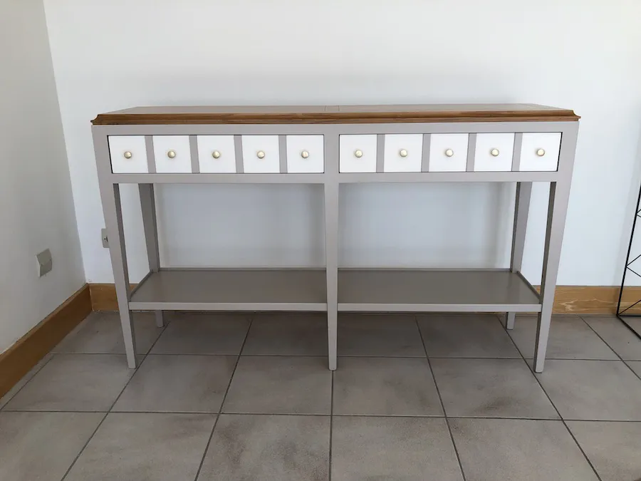 Double console Parisienne grise et ivoire