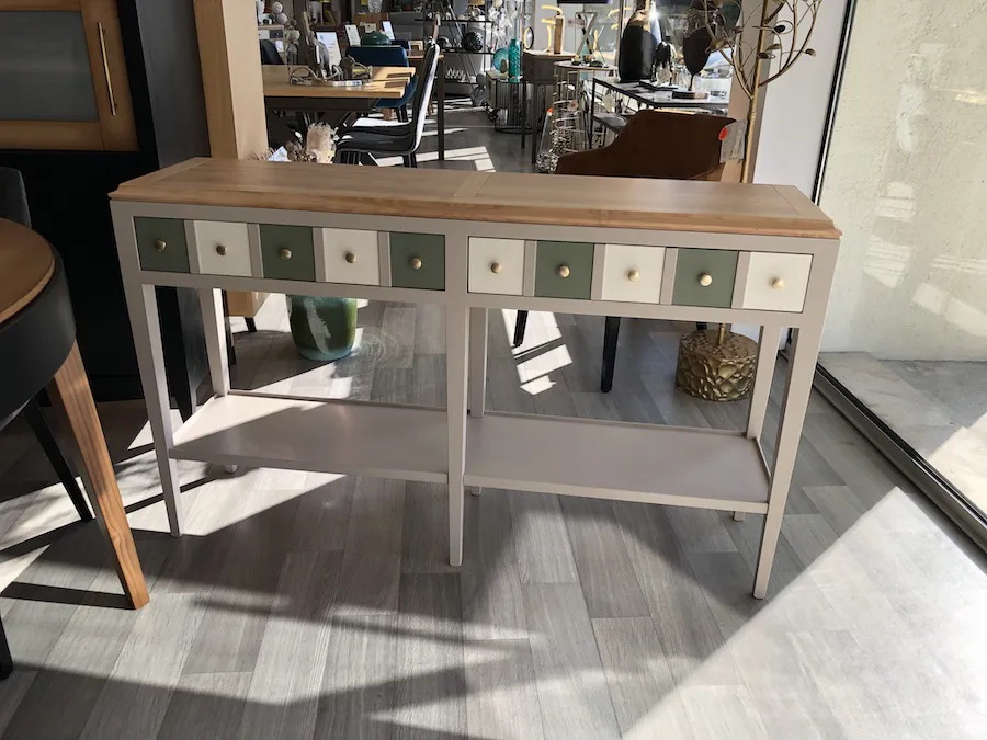 Double console Parisienne vert sauge
