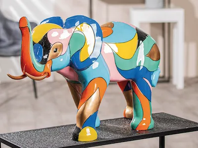 Sculpture Eléphant Colorblock